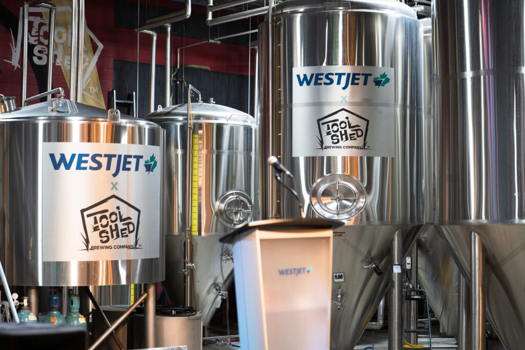 Tool Shed beer on board WestJet